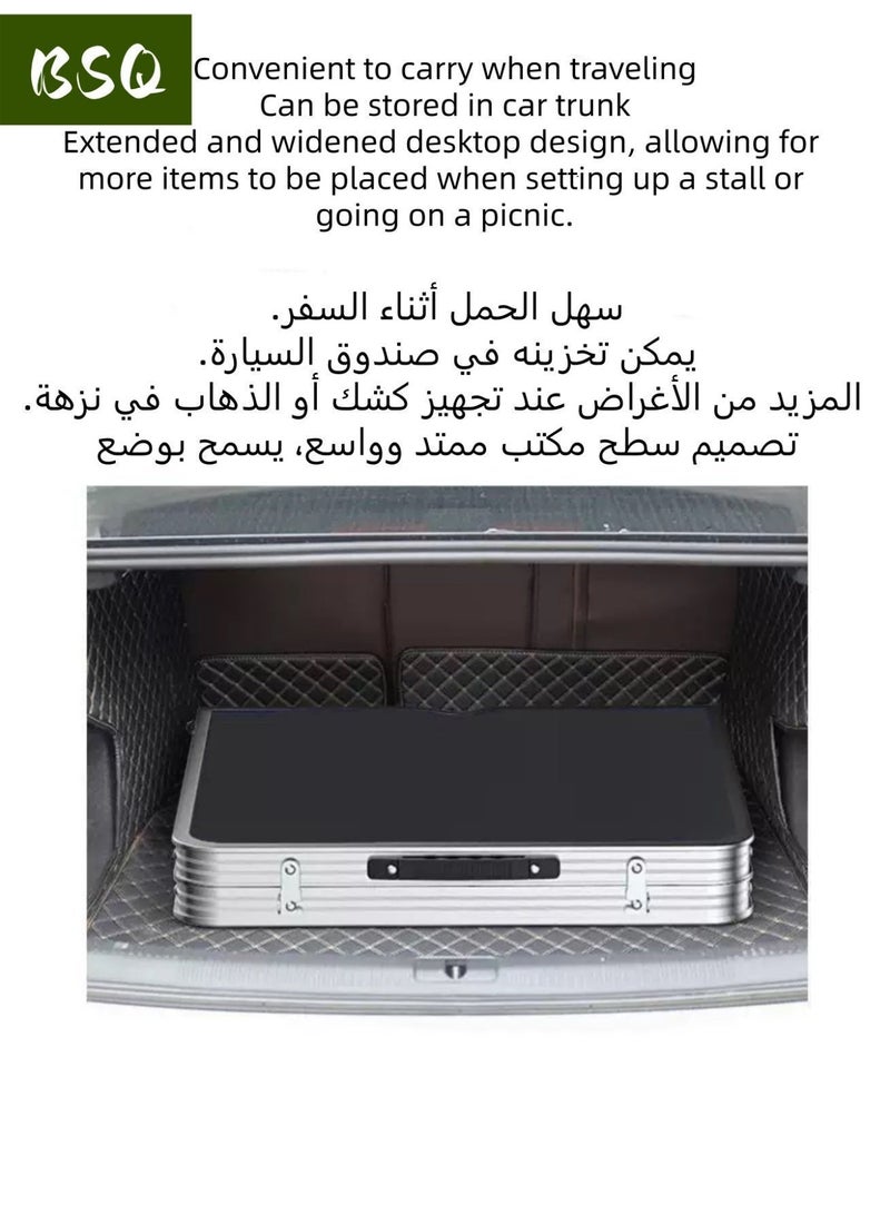 بي إس كيو طاولة تخييم قابلة للطي وخفيفة الوزن | طاولة تخييم خارجية قابلة للطي | طاولة شاطئ خفيفة الوزن | طاولة نزهات | طاوله للطي|طاولة قابلة للطي مصنوعة من سبائك الألومنيوم خفيفة الوزن | مناسبة للمطبخ والمنزل والمطاعم والتخييم وحفلات الشواء في الحديقة (120 × 70 × 60 سم) - Image 4